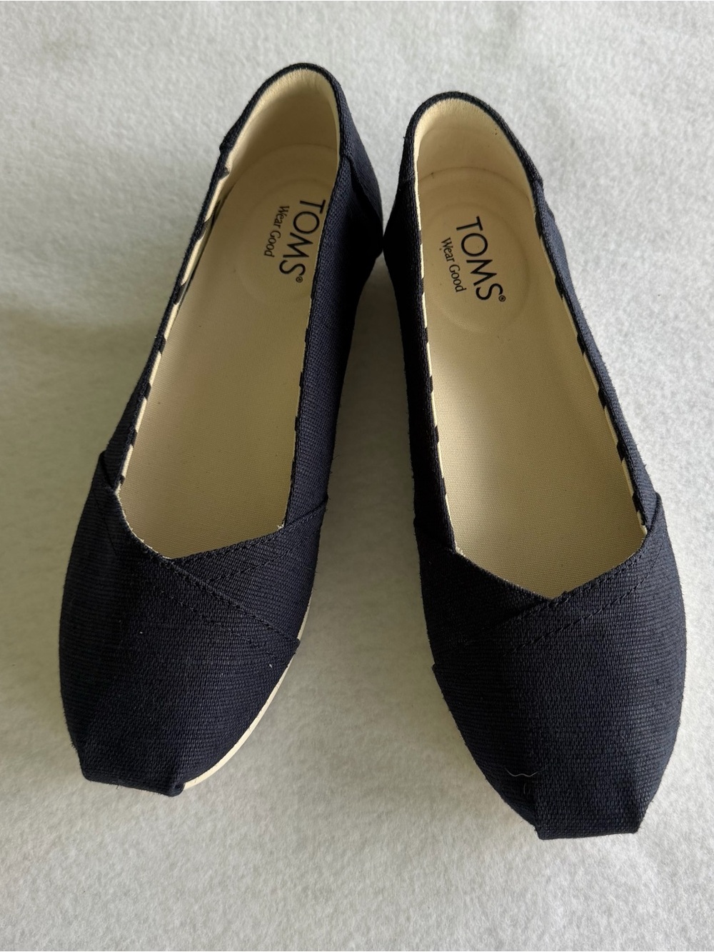 TOMS Navy Blue Canvas Flat Slip On Loafers Size 8.5 Women